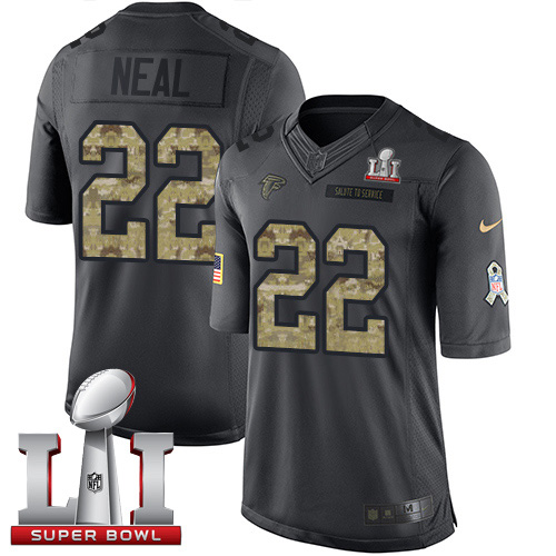 Nike Falcons #22 Keanu Neal Black Super Bowl LI 51 Men's Stitched NFL Limited 2016 Salute To Service Jersey
